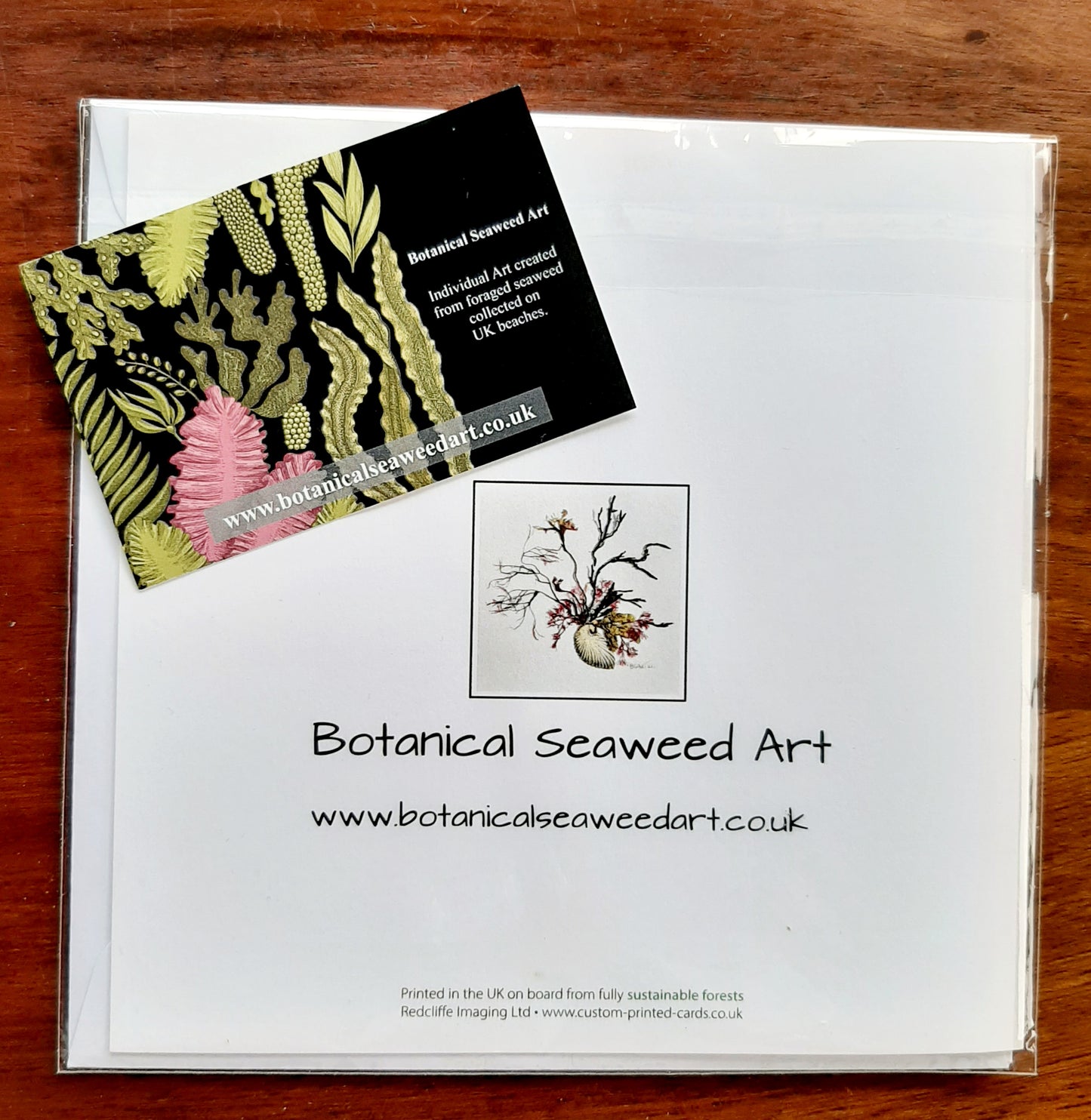 Pack of 5 Seaweed Printed Cards